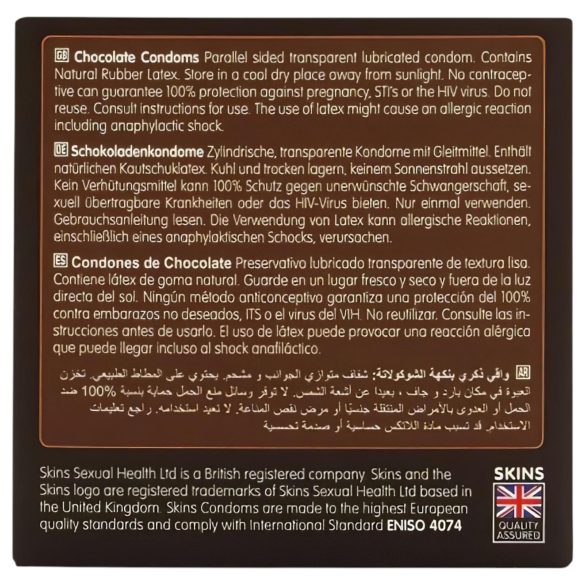 Skins - kondom s okusom čokolade - 4 komada