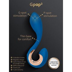  G-Vibe G-Pop 2 - vodootporni vibrator G/P točke na baterije (plavi)