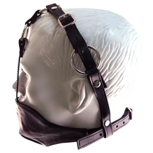 Rouge - maska i gag od prave kože - crna