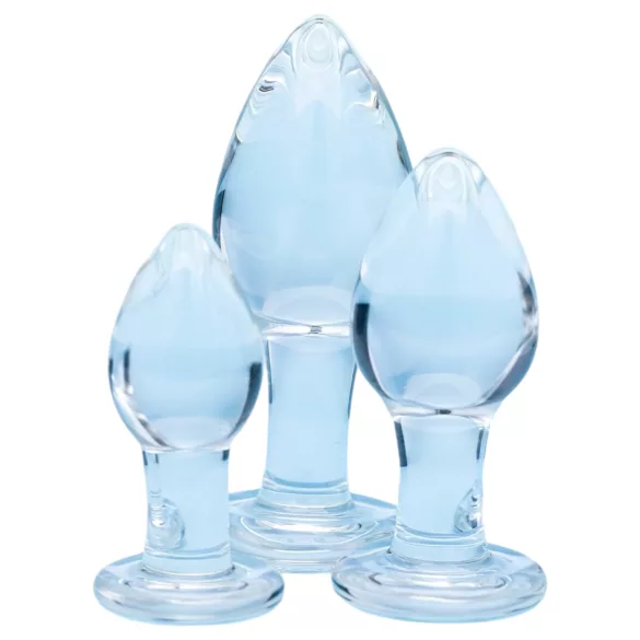 Clarity Utopian Trinity - set staklenih analnih čepića (prozirno)
