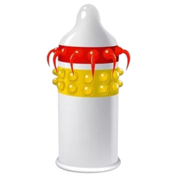 Egzo Lucky Dude - kondom s točkicama i ticalima - 1 komad