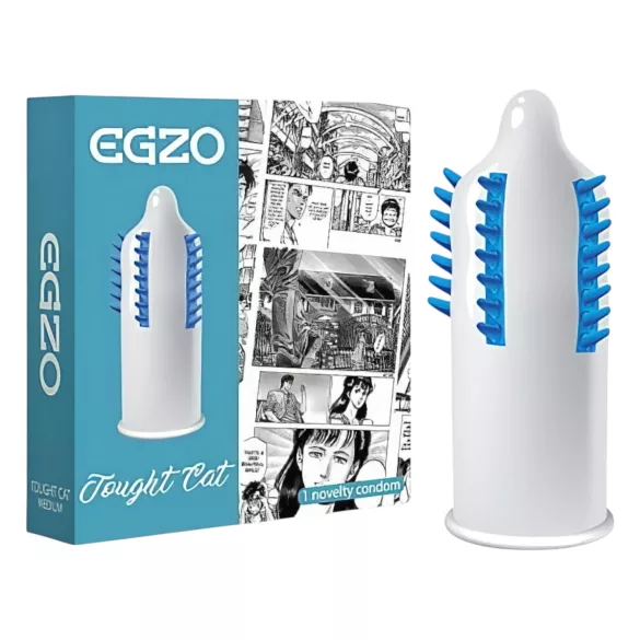 Egzo Tough Cat - kondom s čepićima i dlačicama - 1 komad