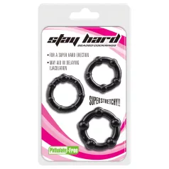 Lonely Stay Hard - set prstenova za penis - crni - 3 komada