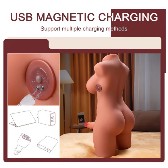 XISE Miah Lady Boy - realistični vibrirajući torzo s funkcijom ubacivanja