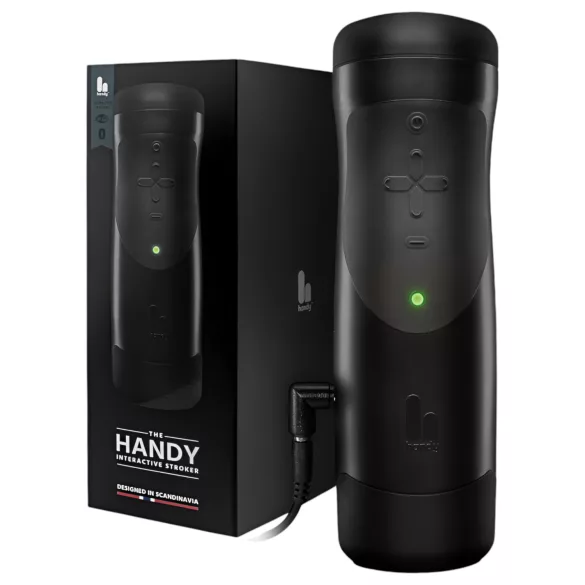 The Handy 1.1 - muški masturbator na mrežni pogon s VR opcijom - crni
