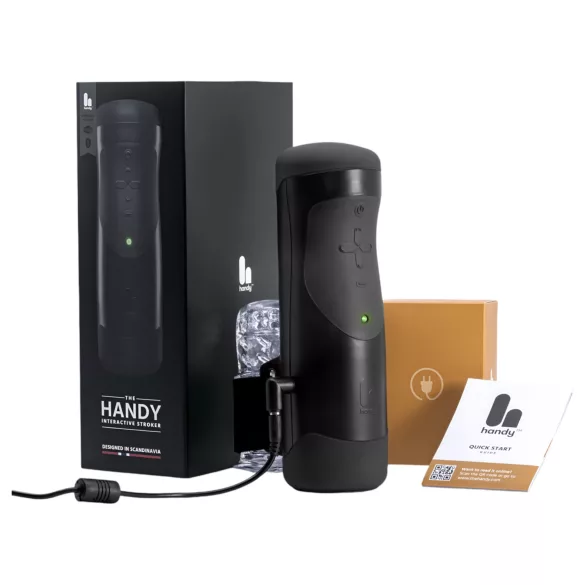 The Handy 1.1 - muški masturbator na mrežni pogon s VR opcijom - crni