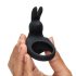 Happyrabbit Cock - crni vibracijski prsten za penis s punjivom baterijom