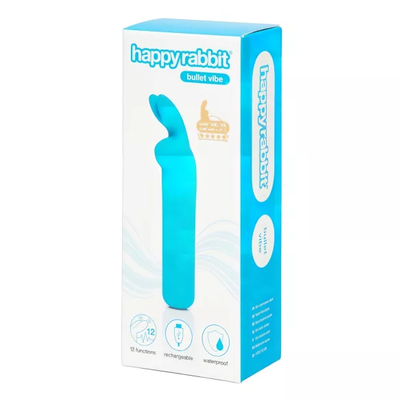 Happyrabbit - mini vibrator s punjivom baterijom u obliku zeca - plavi