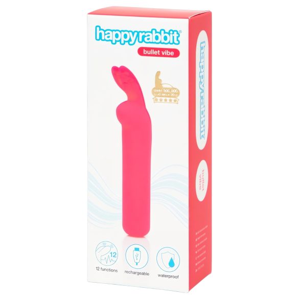 Happyrabbit Bullet - punjivi zec vibracijski štapić (roza)
