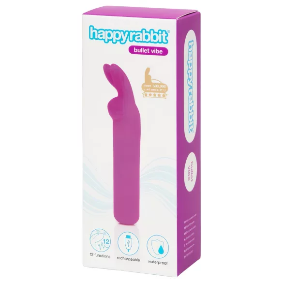 Happyrabbit - mini vibrator s ušima - punjivi - ljubičasti