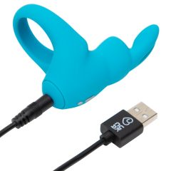   Happyrabbit Cock - punjivi vibrirajući prsten za penis (plavi)