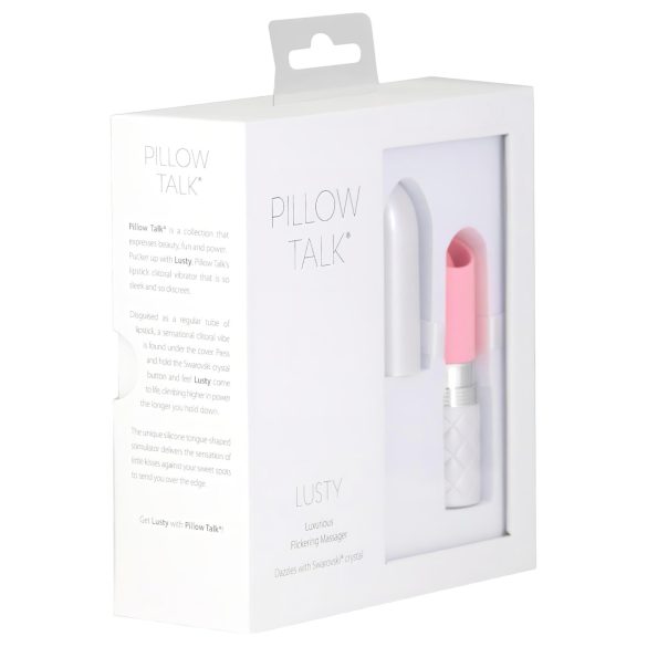 Pillow Talk Lusty - punjivi vibrator s jezikom (ružičasti)