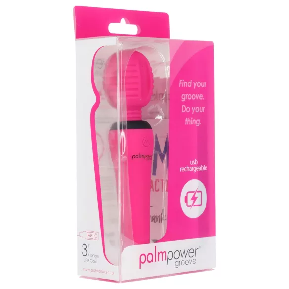 PalmPower - masažni vibrator s utorima - punjivi - silikon - roza