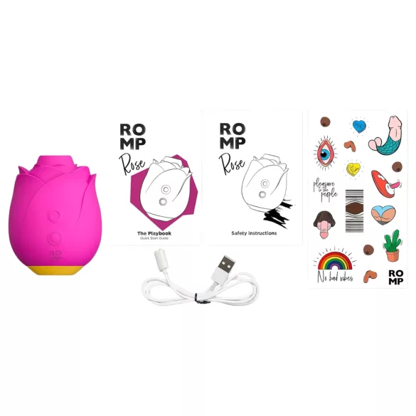 ROMP Rose - vibrator za klitoris s valovima zraka - silikon - roza