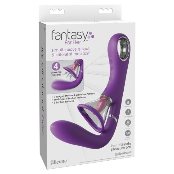 Fantasy For Her - 4-motorni vibrator G-točke i stimulator klitorisa (ljubičasta)