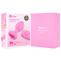 b-vibe heart - punjivi, radio analni vibrator (ružičasti)
