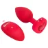 b-vibe heart - punjivi, daljinski analni vibrator (crveni)