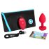 b-vibe srce - bežični analni vibrator s punjenjem (crveni)