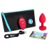 b-vibe heart - punjivi, daljinski analni vibrator (crveni)