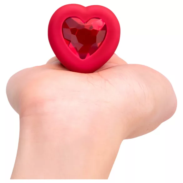 b-vibe heart - punjivi, daljinski analni vibrator (crveni)
