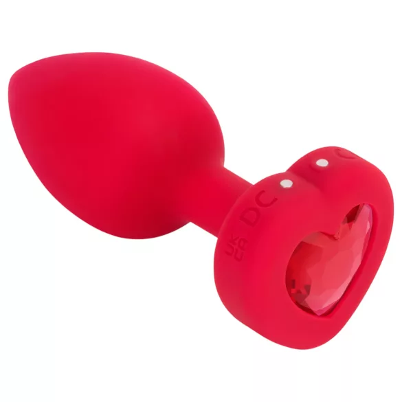 b-vibe heart - punjivi, daljinski analni vibrator (crveni)
