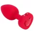 b-vibe heart - punjivi, daljinski analni vibrator (crveni)