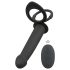 Crni Velvet Double F - remen analni vibrator (crni)