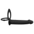 Crni Velvet Double F - remen analni vibrator (crni)