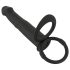 Crni Velvet Double F - remen analni vibrator (crni)