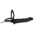 Crni Velvet Double F - remen analni vibrator (crni)