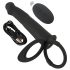 Crni Velvet Double F - remen analni vibrator (crni)