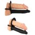 Crni Velvet Double F - remen analni vibrator (crni)