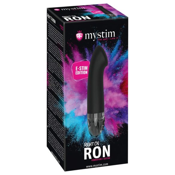 Mystim Right on Ron E-Stim - elektro G-točka vibrator (crni)