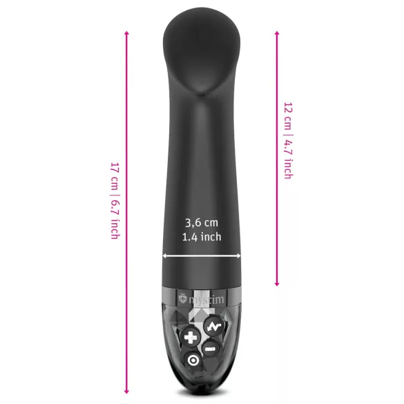 mystim - E-stim G-točka vibrator - elektro stimulacija - crni