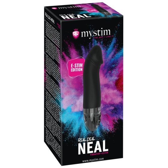 mystim Real Deal Neal E-Stim - bežični električni vibrator (crni)