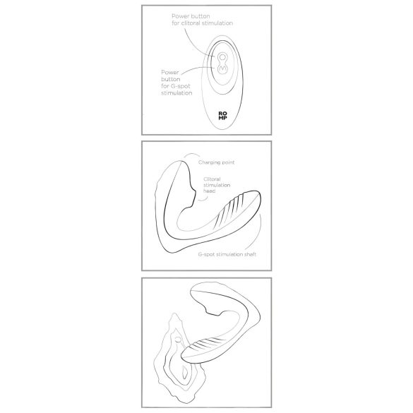 ROMP Reverb - vibrator za G-točku s valovima zraka 2u1 - ljubičasti