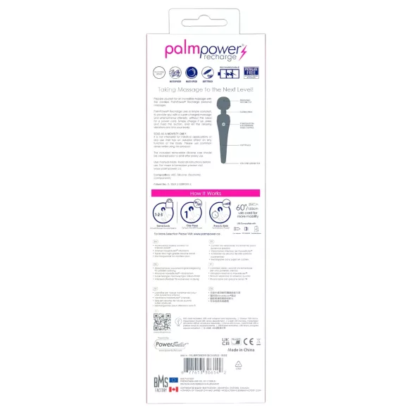 PalmPower Recharge - bežični masažer vibrator (plavi)