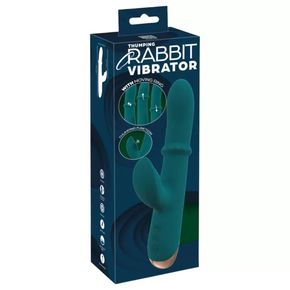 You2Toys - prstenasti vibrator Thumping Rabbit - tirkizna boja