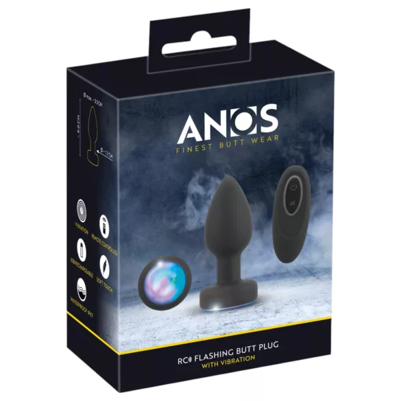 ANOS - svjetleći, vibrirajući analni čep (crni)