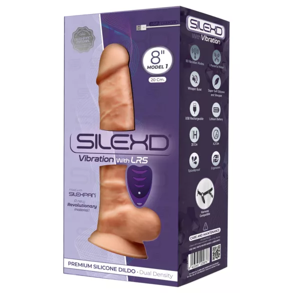 Silexd 8 - vibrator s testisima s daljinskim upravljačem - natur