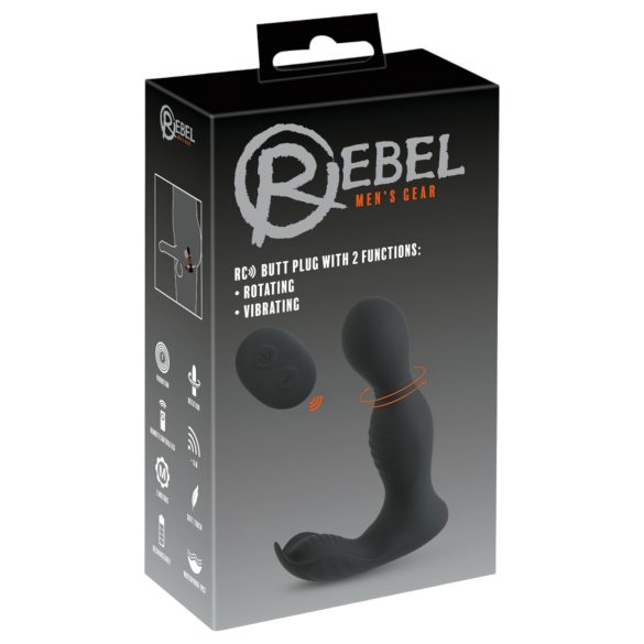 Rebel - vibrator za prostatu s daljinskim upravljačem 2u1 - crni