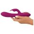 Javida - 3u1 rotirajući vibrator s perlicama (ljubičasti)