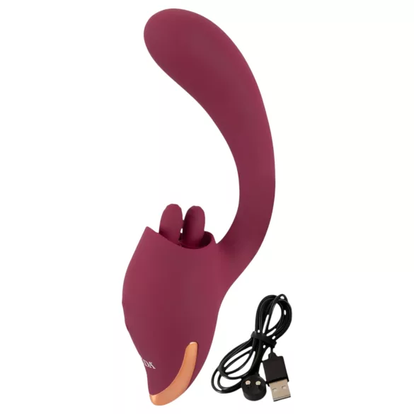 Javida - vibrator s jezikom 2u1 - crvena