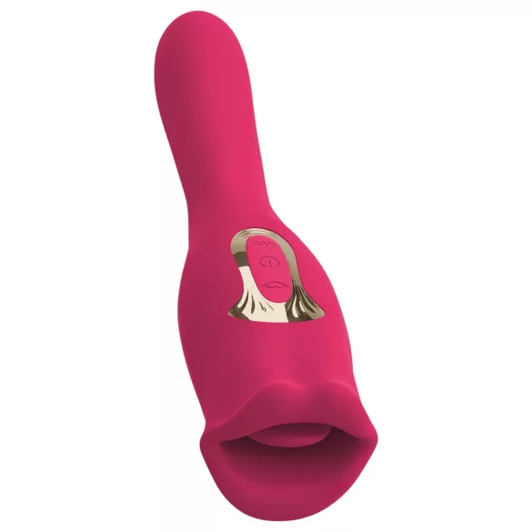 You2Toys - 2u1 vibrator s jezikom - silikon ružičasti