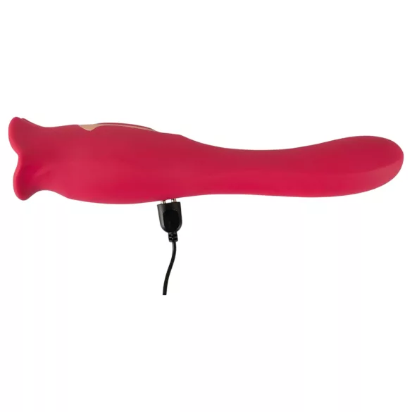 You2Toys - 2u1 vibrator s jezikom - silikon ružičasti