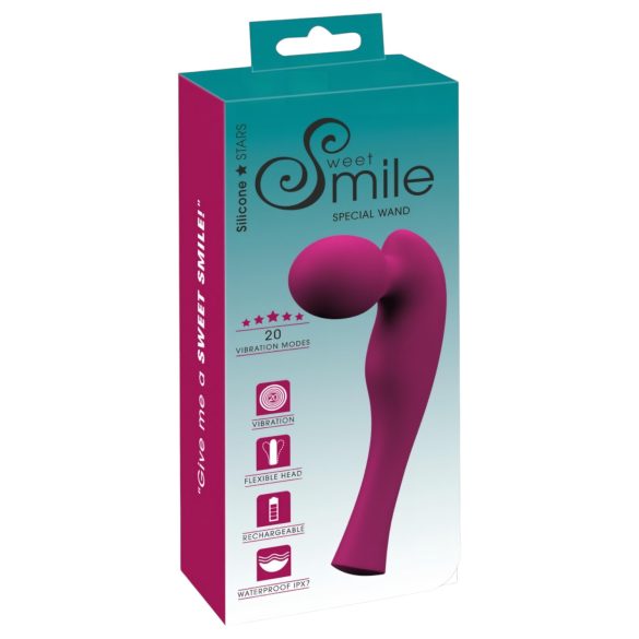 SMILE - masažer wand vibrátor - vibrator s punjivom baterijom - roza