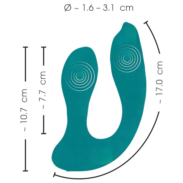 Couples Choice - vibrator za parove - hands-free, nosivi - tirkiz