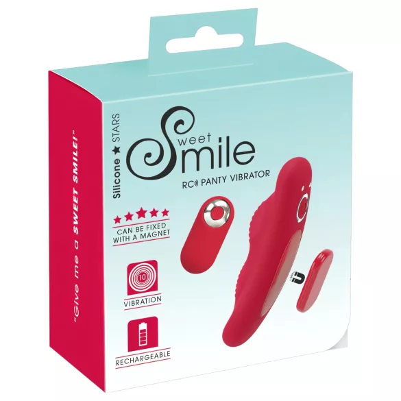 Smile - vibrator za gaćice s daljinskim upravljačem - crveni