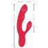 Smile Thumping Rabbit - akumulatorski vibrator s 3 motora (crveni)