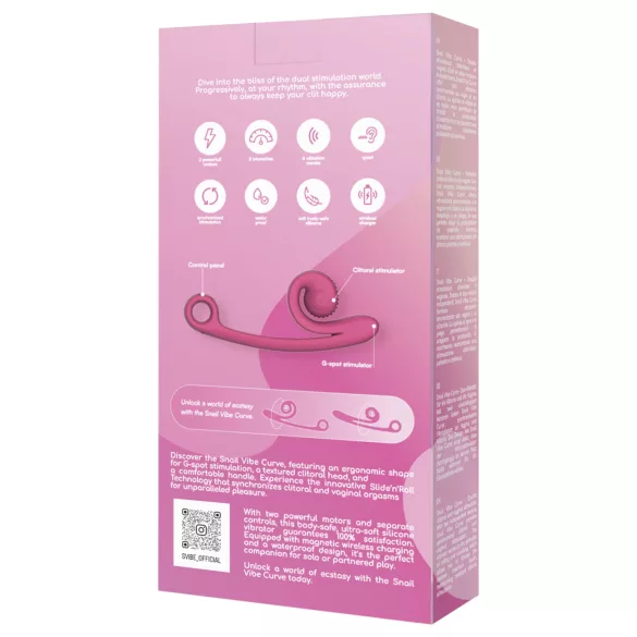 Snail Vibe Curve - vibrator za klitoris i penetraciju - 2u1 - rozi